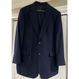 Joseph Banks 100% Camel hair Blazer 44L Navy Blue Single Breast‎ Slit Back